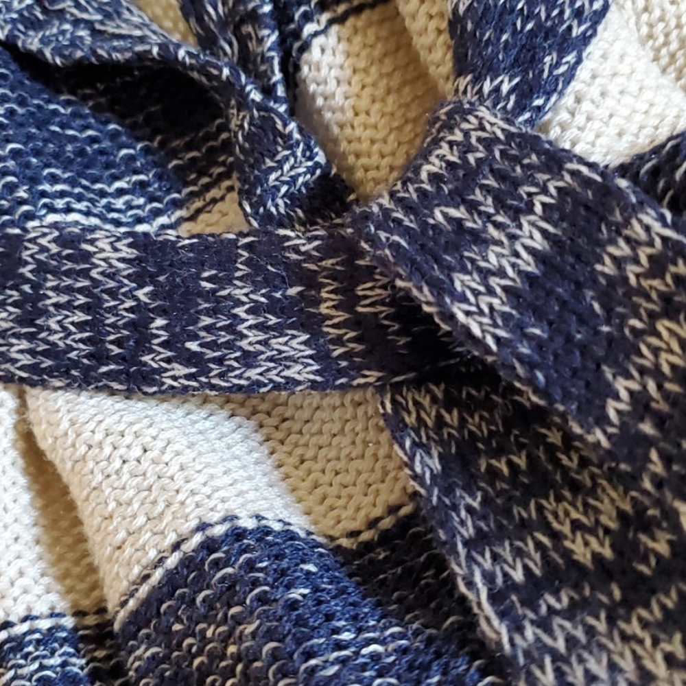 Rugby Striped Sleeveless Cardigan Sweater